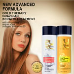 Gold Therapy Pure Brazilian Keratin Hair Straightening Treatment Blow Dry 100 ml