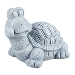 relaxdays Tortue, Figurine de décoration de Jardin, résine, 30 x 39 x 28 cm, résistant aux intempéries, Statue, Gris