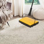 MANUAL CARPET SWEEPER BRUSH CORDLESS RUG CLEANER DUSTER BROOM Yellow