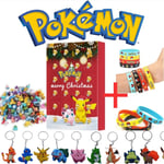 Pokemon 2024 adventskalender+12st pokemon armband+1st nyckelring