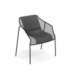 EMU - Heaven Armchair, Black, Cushion: Dark Grey - Trädgårdsstolar - Jean-Marie Massaud - Svart