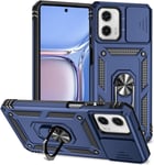 Jiyu Coque Compatible Avec Motorola Moto G Power (2023), Étui Avec Cache Caméra & Support À Bague 360 Armor Full Body Antichoc Anti-Chut Housse Tpu Silicone Bumper Cover,Bleu