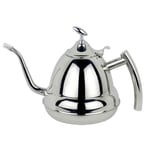 Bouilloire À Thé en Acier Inoxydable Poli Cafetière pour Cuisinière À Induction, Théière pour Restaurant À Domicile Et Bureau / 1,2 L (Couleur: Argent, Taille: 1,2 L) Cadeau Parfait