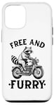 Coque pour iPhone 13 Free And Furry Racoon Moto Rider Biker Raton laveur