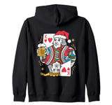 King Of Hearts With Beer - Vintage Card Game Beer Lover Zip Hoodie