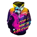 EDMKO Naruto Sweat À Capuche Homme Pull Unisexe Hatake Kakashi Manches Longue Hoodies Pullover Adolescentes Sweatshirt Cosplay Vêtements,M