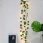 DEDC 1 Pack 10 Meter 100 LED String Lights Artificial Ivy Fake Garland Green Leaf Plants Vine Battery Operate Fairy String Lights Hanging for Wedding Party Home Wall Decor
