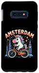 Coque pour Galaxy S10e Amsterdam Pays-Bas Licorne Vélo Fille Femme Rainbow