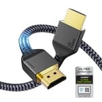 Cable Certifie Hdmi 2.1a 3m,Ultra Hd 48 Gbit/S Haute Vitesse 10k 8k@120hz 4k144hz Earc Hdr10 4: 4: 4 Hdcp 2.2 Et 2.3 Dolby Compatible Avec/Ps5,Xbox Series X/Roku/Sony/Lg Televiseurs