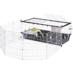 Ferplast PARKHOME Cage pour lapins et cochons d'inde avec clôture. Variante 120 - Mesures: 118 x 164 x h 56 cm -