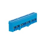 Morek - Bornier de neutre isolé bleu 15 bornes pour câble de 1,5 à 16mm² - rail din