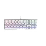 CHERRY MX BOARD 3.0 S, Clavier filaire de gaming avec rétro-éclairage RGB, Disposition allemande (QWERTZ), MX SILENT RED Switches, Blanc