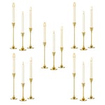 Romadedi Bougeoir Chandelier Doré Métal - 5 lot / 15 Bougeoirs Décoratifs pour Bougies Coniques pour Cheminée, 15/19/24cm Centre de Table Mariage Noel Maison Décoration