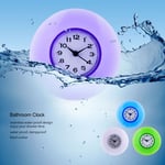 (Purple) Mini Wall Clock Cute Mirror Suction Wall Clock Bathroom