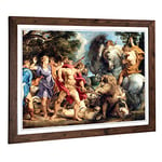 Big Box Art Framed Print of Peter Paul Rubens Attack Design | Wall Art Picture | Home Decor for Kitchen, Living, Dining Room, Bedroom, Hallway, Office, Walnut, A2 / 24.5x18 Inch / 62x45cm