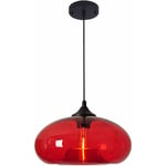 Suspension Industrielle Vintage Ronde en Verre Coloré, Lampe Suspendue au Plafond Retro Loft Bar E27, Lustre Pour Cuisine Salle à Manger Chambre