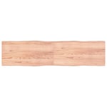 Bordplade 200x50x(2-4) cm naturlig kant behandlet træ lysebrun