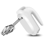 Handheld Kitchen Mixer, 5-Speed Ultra Power Hand Mixer Electric, Includes 2 Stainless Steel Beaters and 2 Dough Hooks and 2 Whisks, Turbo Button, One Button Eject Design, White