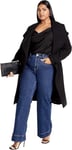 City Chic Women's Citychic Plus Size Coat So Chic Jacket, Black, 18