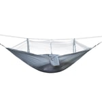 Hamac De Camping Extérieur Portatif Pour 1 À 2 Personnes Avec Moustiquaire Tissu De Parachute Haute Résistance Lit Suspendu Chasseur-Dormeur, Lumière Gris