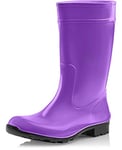 Ladeheid Bottes de Pluie Femme en Caoutchouc PVC avec Semelle Extérieure Antidérapante 100% Imperméable Chaussures pour Femmes résistantes à l'eau LA-967 (Violet/Noir, 38 EU)