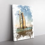 Big Box Art The Burj al Arab Dubai 2 V3 Canvas Wall Art Print Ready to Hang Picture, 76 x 50 cm (30 x 20 Inch), Multi-Coloured