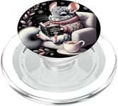 Cozy Chinchilla Cocoa & Book PopSockets PopGrip pour MagSafe