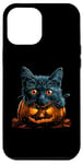 Coque pour iPhone 15 Plus Chat noir Costume d'Halloween Citrouille Pour Femme