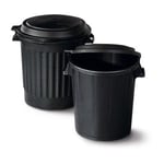 Taliaplast Poubelle de rue noire avec couvercle - 50l