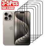 3-5 st full coverage cover för iPhone 15 14 13 12 11 Pro Max skyddsglas för iPhone X XR XS Max härdat glasfilm för iPhone 15Pro Max For iPhone 15 Pro Max 5 Pieces