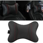 Coussin de siège de voiture en cuir pour accessoires automobiles, appui-tête, repose-tête, coussin de soutien pour le cou, noir