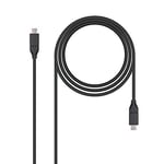 Nano Cable Câble USB 3.2 Gen2x2 20Gbps 5A/100W 4K/60Hz USB-C/M-USB-C/M, Noir, 1.0m