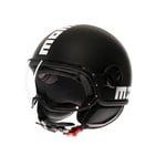 MOMODESIGN - FGTR Classic E2206, Jet Helmet, Casque Ouvert pour Motos et Scooters, pour Hommes et Femmes, Matt Black/White, L