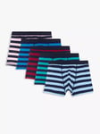 John Lewis ANYDAY Stretch Cotton Stripe Trunks, Pack of 5, Multi