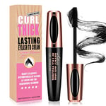 4D Silk Fiber Lash Black Mascara, Longer & Thicker Lashes, Waterproof, Clump-Free, Long-Lasting, Smudge-proof, Hypoallergenic, All Day Luxurious Looking Lashes