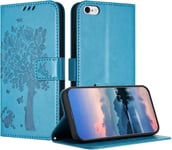 Coque Pour Iphone 6s / Iphone 6 (5,5 Pouce), Coque Portefeuille Housse Cuir Avec Porte Cartes Et Bequille Fermeture Magnetique Etui Pour Iphone 6s - Bleu