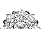 UYEDSR Wall Sticker Yoga Mandala Flower Wall Stickers Mandala in Half Meditation Style Vinyl Wall Decal Home Yoga Studio Decoration 84x42cm