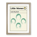 Book Cover Little Women Louise May Alcott Modern Framed Wall Art Print, Ready to Hang Picture for Living Room Bedroom Home Office Décor, Oak A4 (34 x 25 cm)