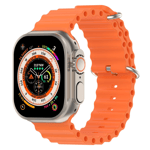 Apple Watch kompatibelt Wave Armband Silikon ORANGE 42/44/45/49 mm Orange