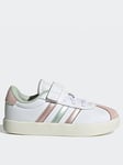 adidas Sportswear Kid's Vl Court 3.0 Elasticated Trainers - White/green, White/Green, Size 10 Younger