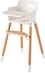 Baby Chair Wood Baby high Chair Baby Chair Child Chair Height-Adjustable Multi-Purpose Tray White,A