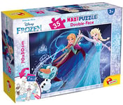 Lisciani - Disney Puzzle La Reine des Neiges - Puzzle 35 Pièces - Double Face - Verso A Colorier - Jeu Educatif - A partir de 3 ans