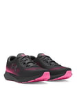 UNDER ARMOUR Womens Running Charged Rogue 4 Trainers- Grey/pink, Black/Pink, Size 3, Women