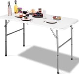 Table Pliante Plastique Charge Maximale 150 KG Matiere en HDPE et Acier Robuste pour Occasions Diverses