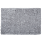 Tapis Shaggy Poil Long Gris Clair en Polyester et Coton pour Chambre ou Salon a