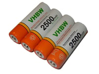 vhbw 4x Batteries compatible avec Philips Avent SCD735 moniteur bébé, babyphone (2500mAh, 1,2V, NiMH)