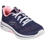 Skechers Womens Go Walk Arch Fit 2.0 Vivid Sunset 125311-Nvhp Navy/Hot Pink Lace Up Shoe