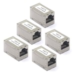 Coupleur Rj45 Cat6 Lot De 5 Adaptateur Ethernet Réseau À Femelle Blindé Pour Rallonge Câble Ethernet Cat6 Cat5 Cat5E, Switch / Tv / Ps4 / Adsl / Modem / Tv Box / Router / Pc[CAB301257]