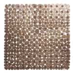 Tapis de Douche Antiderapant,54x54cm(Marron) Tapis de Douche Carrés,Tapis de Baignoire Antidérapant et Anti-moisissure,Tapis de Bain Antiderapant