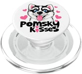 Funny Pomsky Lover Kisses Puppy Dog Mom Pomskies PopSockets PopGrip pour MagSafe